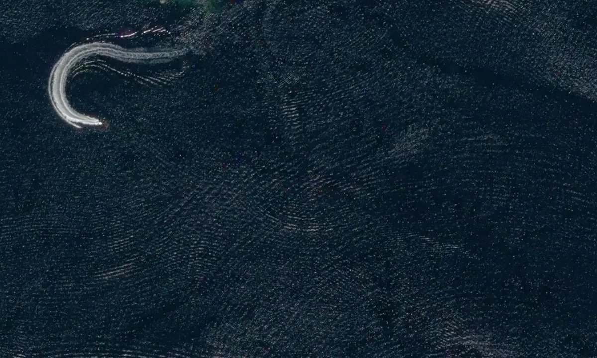 Flyfoto av Grimestadbukta anchorage