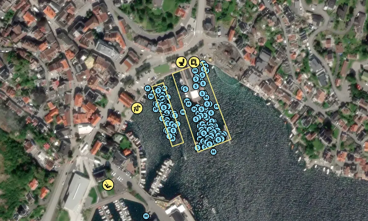 Satelite image of Grimstad Gjestehavn