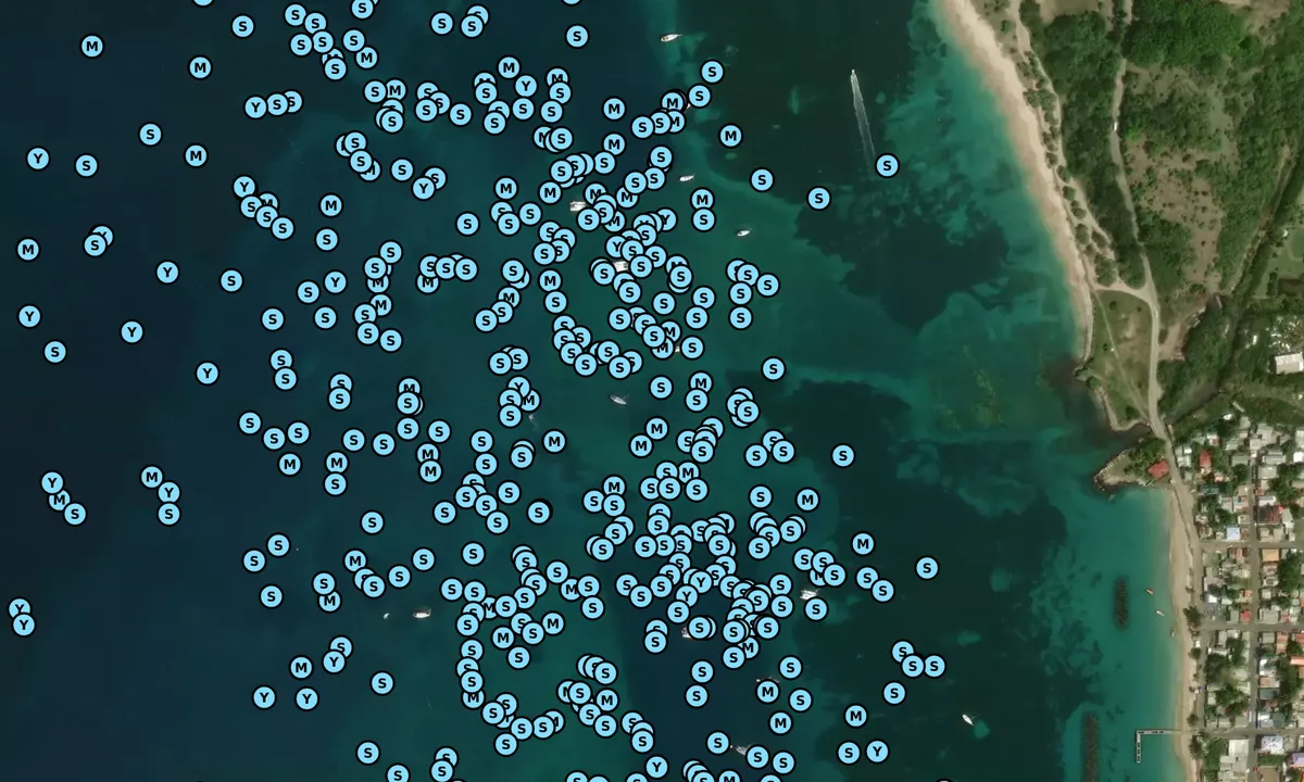 Satelite image of Gros Islet Beach