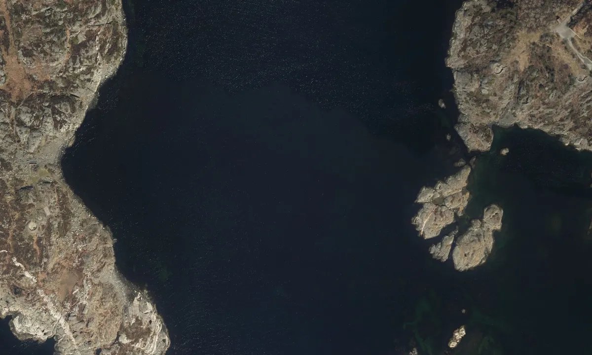 Flyfoto av Grunnevågkilen - Flekkerøya