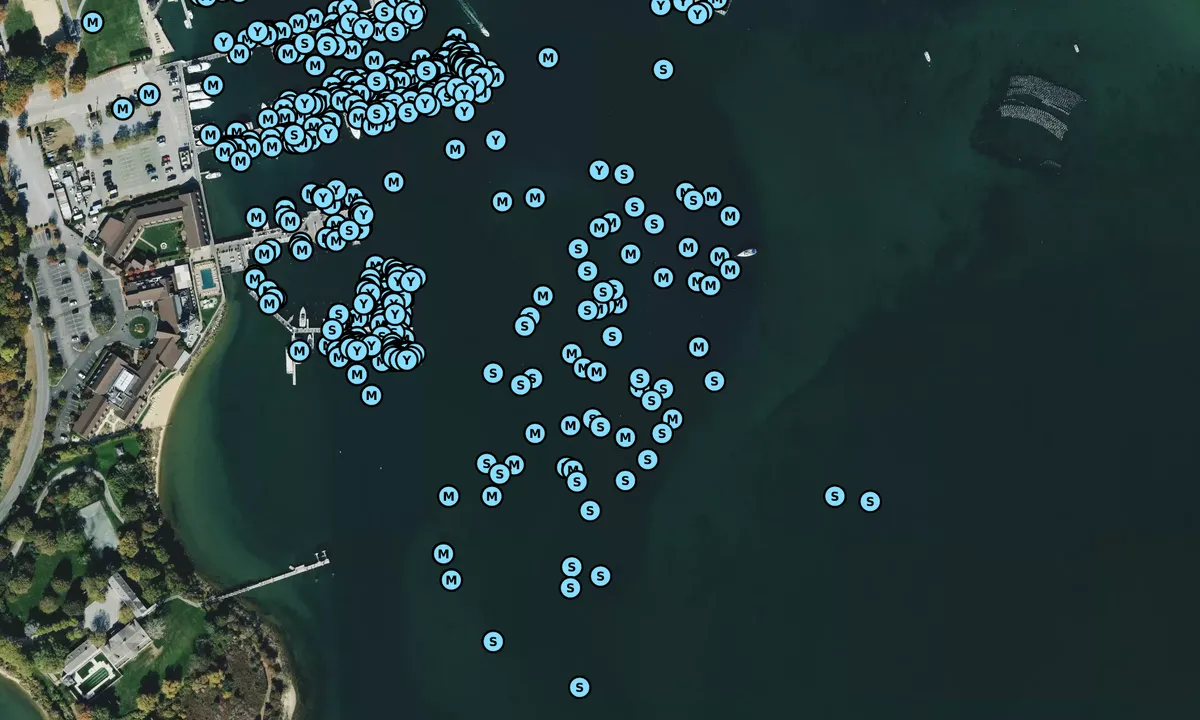Satelite image of Gurney’s Moorings/Anchorage