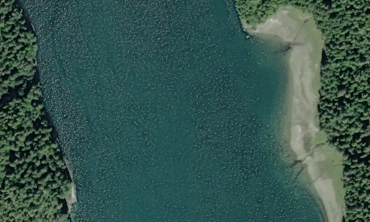Satelite image of Halibut Bay - East