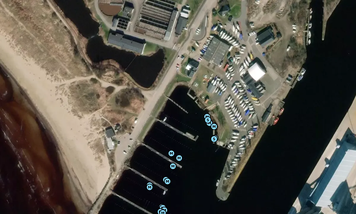 Satelite image of Halmstad Småbåtshamn