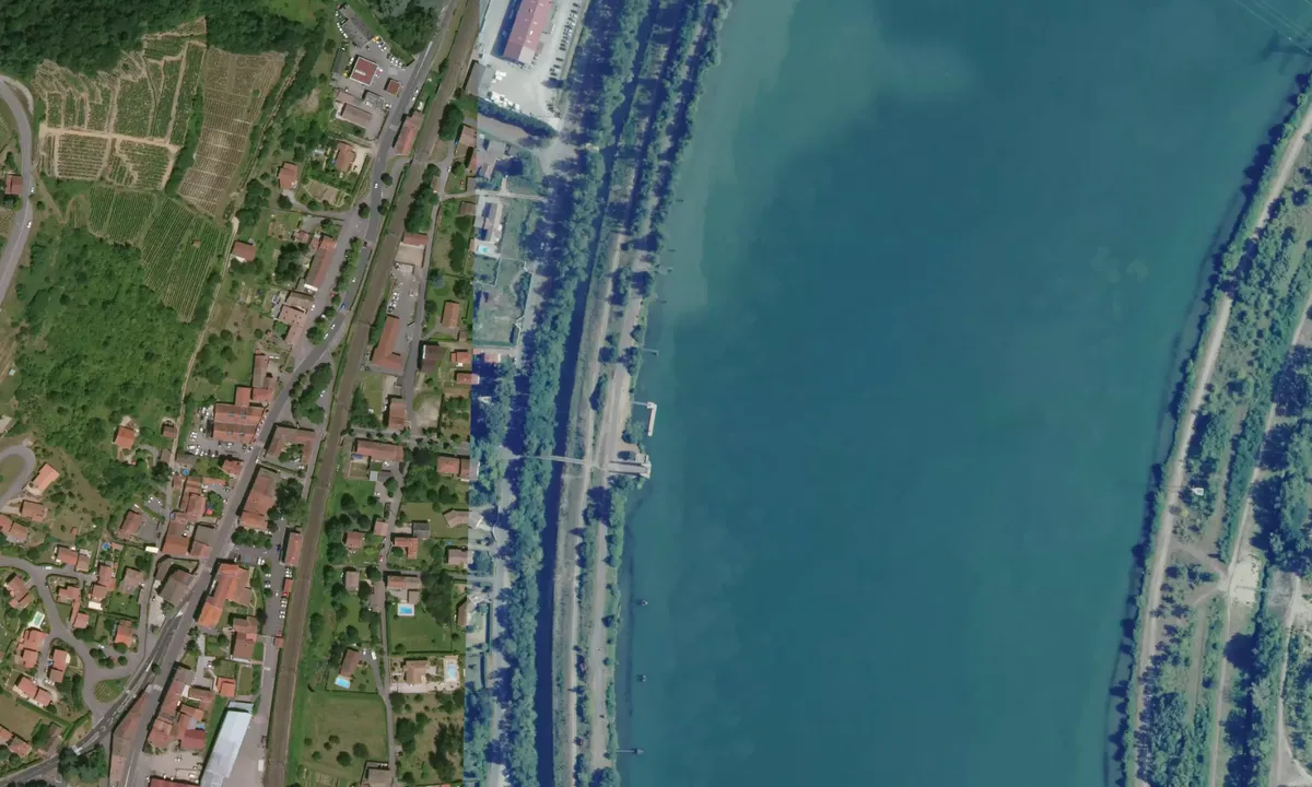Flyfoto av Halte fluival de chavanay