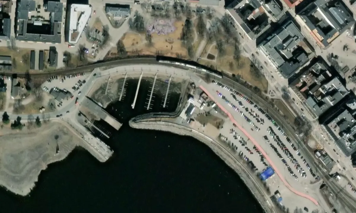 Flyfoto av Hamar sentrum