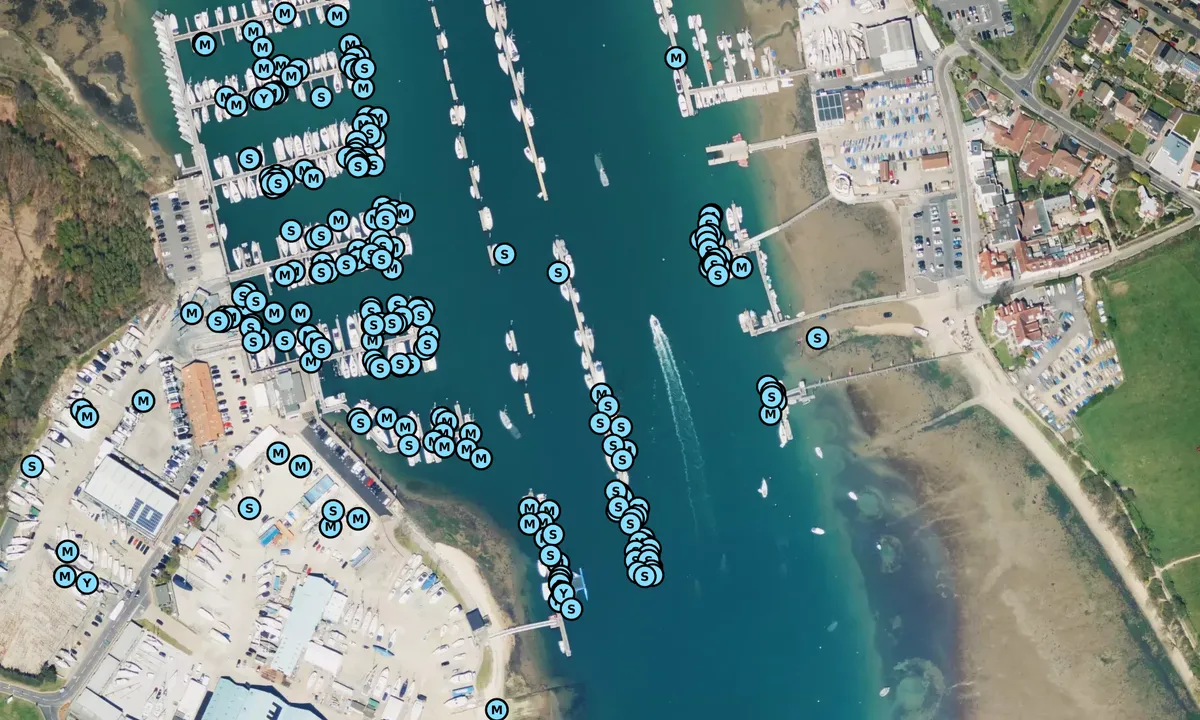 Satelite image of Hamble Visitors Pontoon