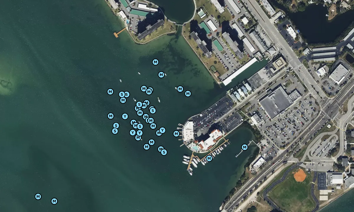 Satelite image of Harborside Docks of Madeira Beach