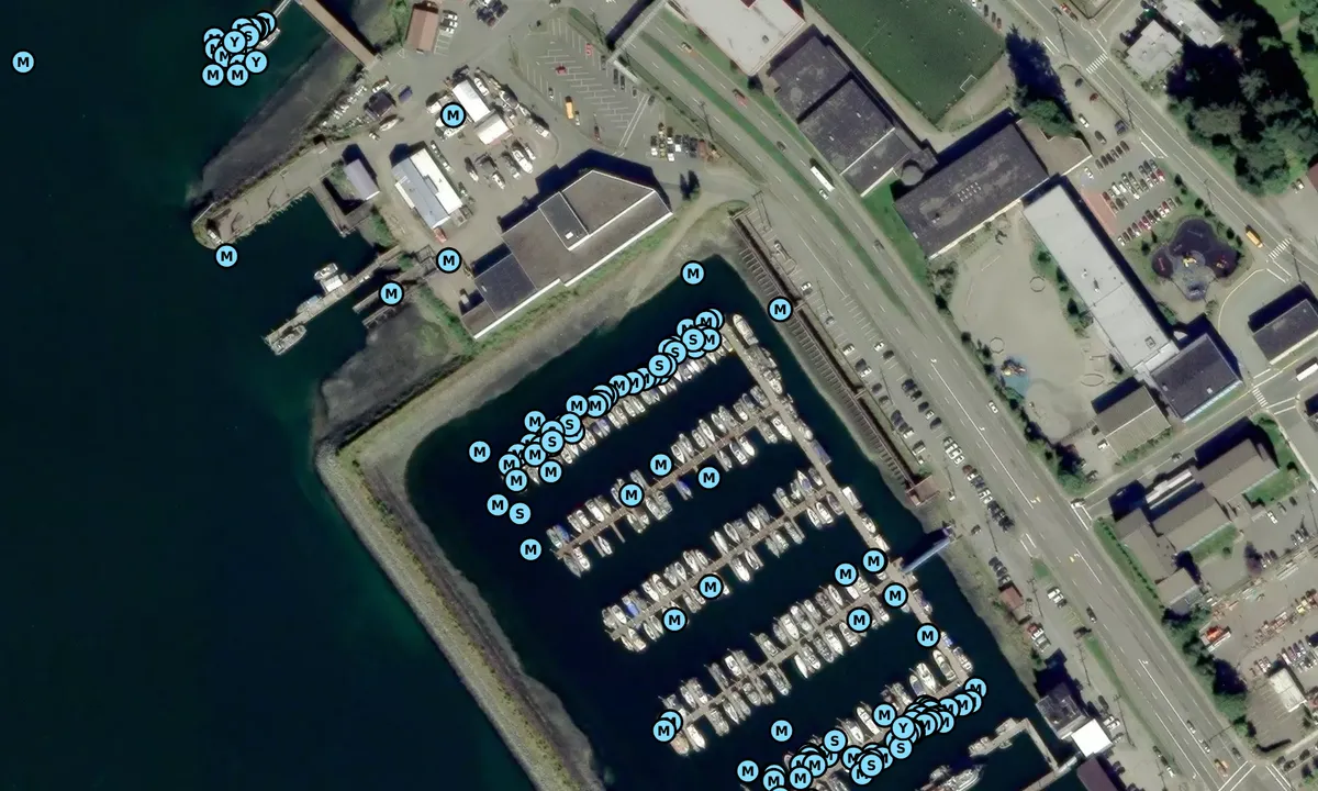 Satelite image of Harris Harbor Marina