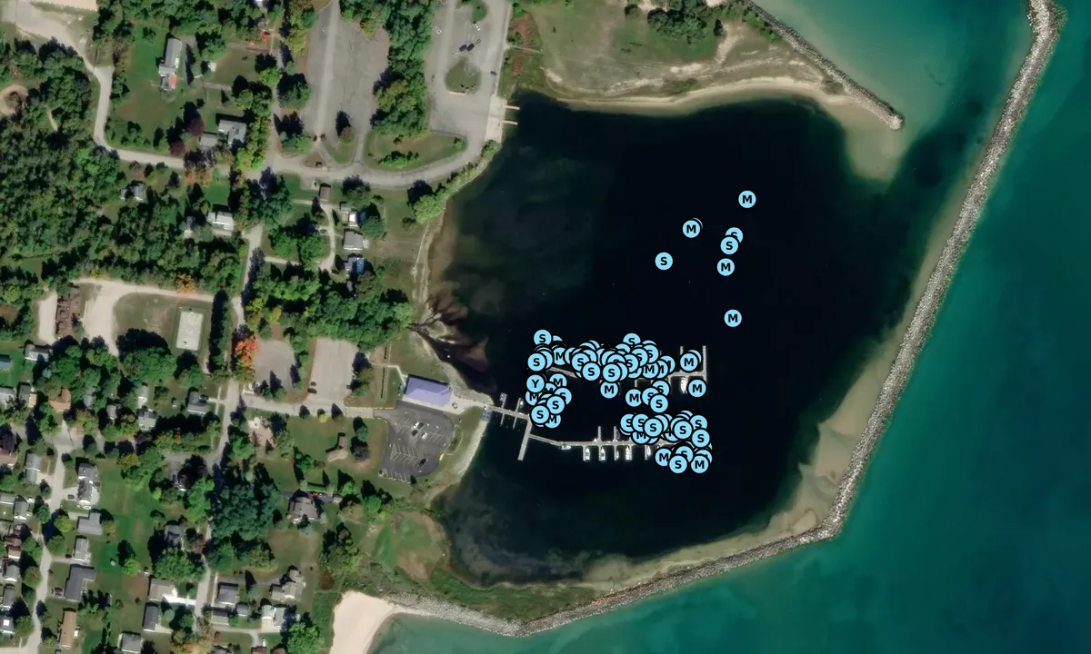 Satelite image of Harrisville Municipal Harbor