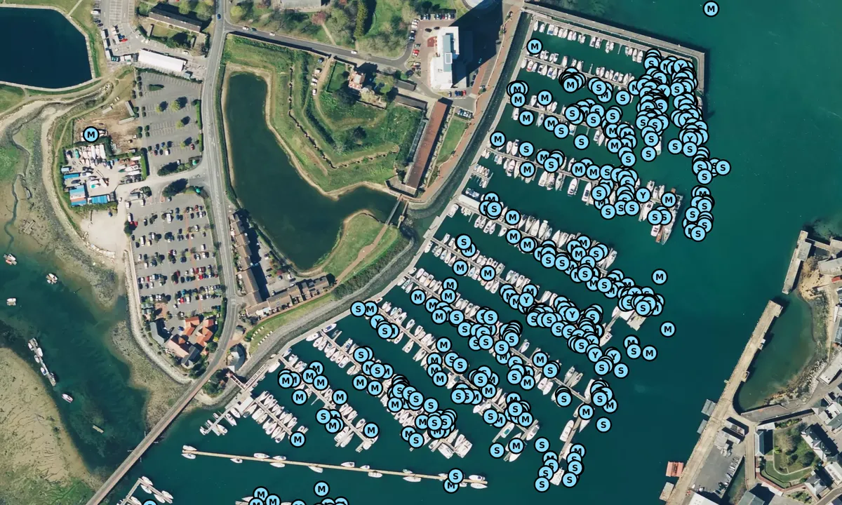 Satelite image of Haslar Marina - Gosport