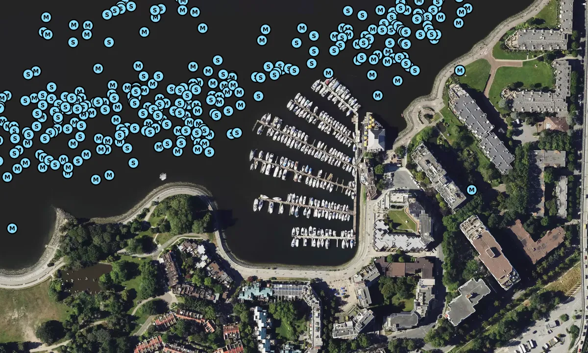 Satelite image of Heather Civic Marina - Vancouver