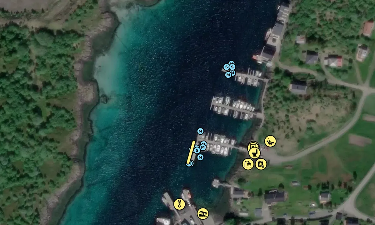 Satelite image of Helnessund Gjestehavn