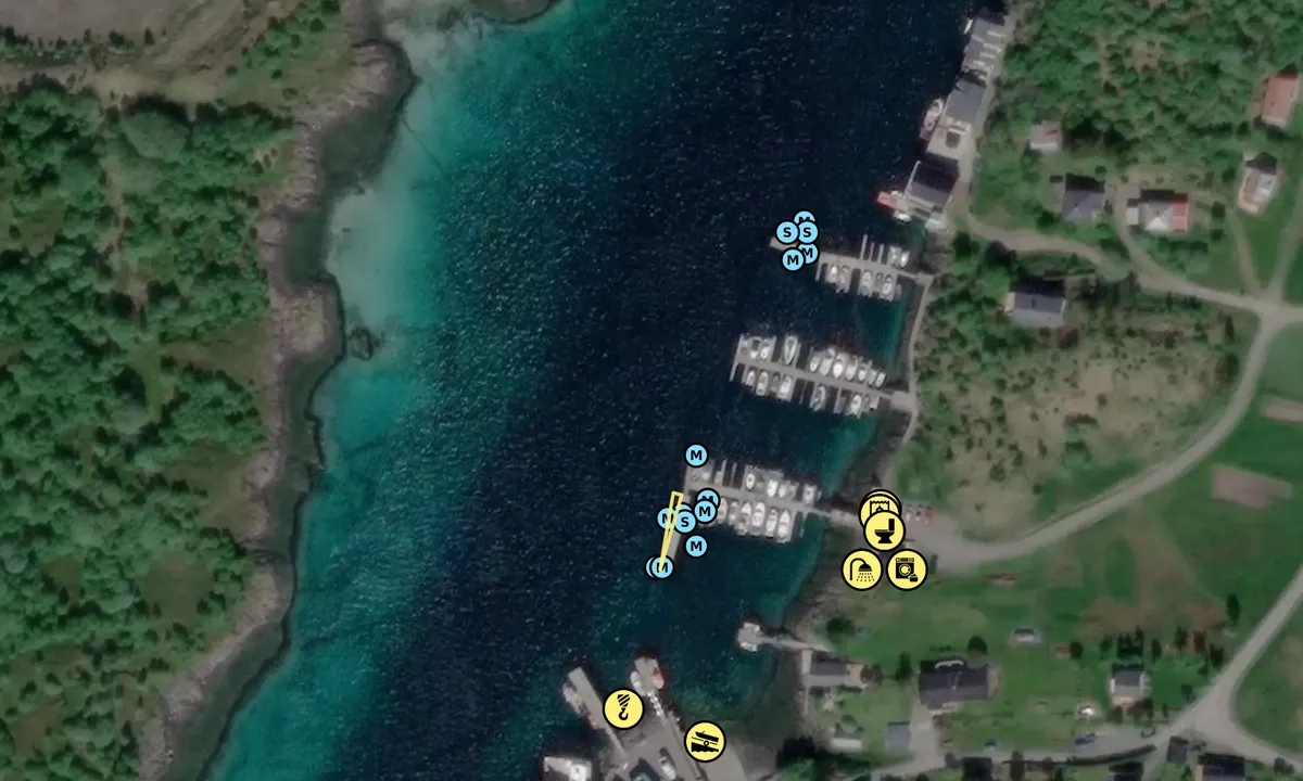 Satelite image of Helnessund Gjestehavn