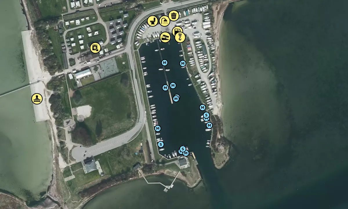 Satelite image of Hestehoved Lystbådehavn