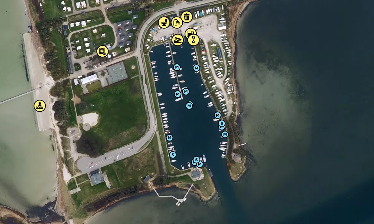 Satelite image of Hestehoved Lystbådehavn
