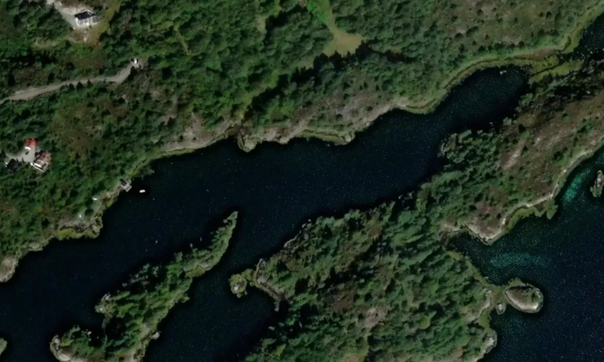 Satelite image of Hestholmen naturhavn