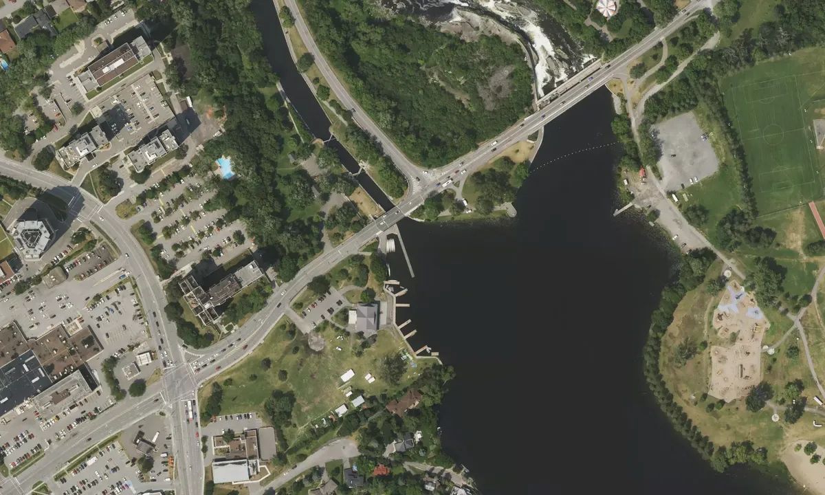 Satelite image of Hogs Back Lock 11-12 (Parks Canada)