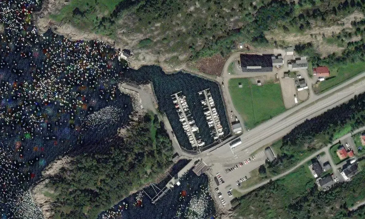 Satelite image of Hollingsholm Båthavnlag