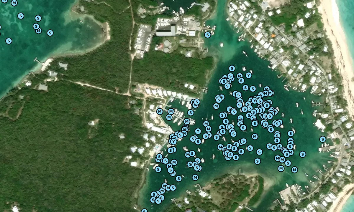 Satelite image of Hope Town Inn and Marina