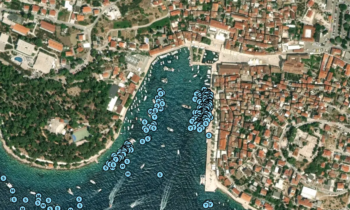 Satelite image of Hvar Town East Wall