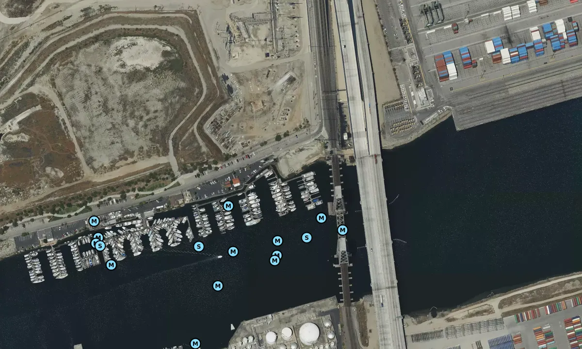 Satelite image of Island Yacht Anchorage - Long Beach