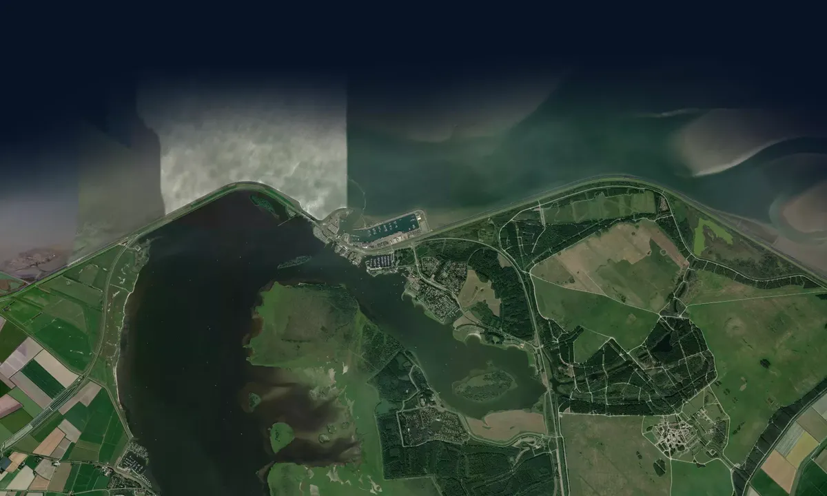 Flyfoto av Jachthaven Lauwersoog
