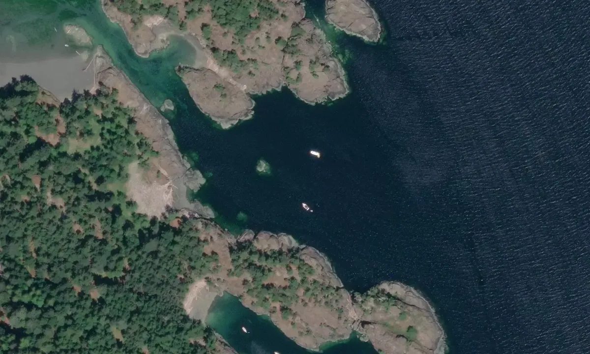 Flyfoto av Jedediah Island - Home Bay