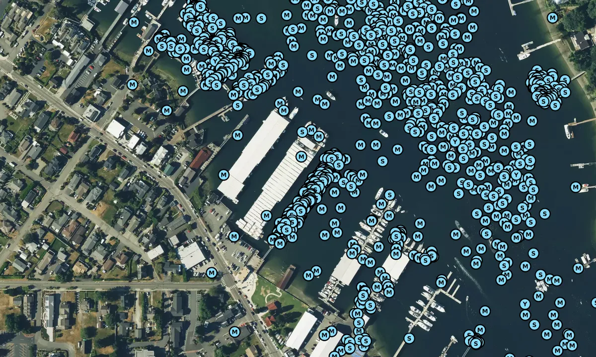 Satelite image of Jerisich Public Dock and Park