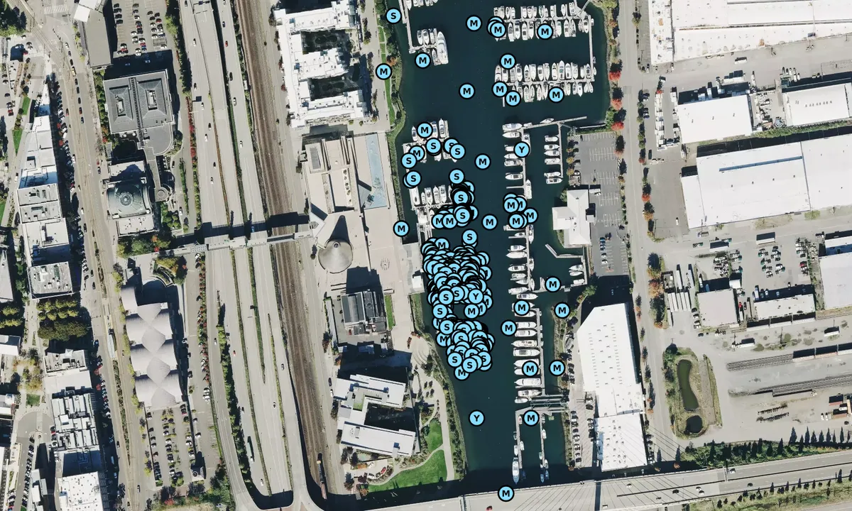 Satelite image of Johnny's Dock Restaurant and Marina