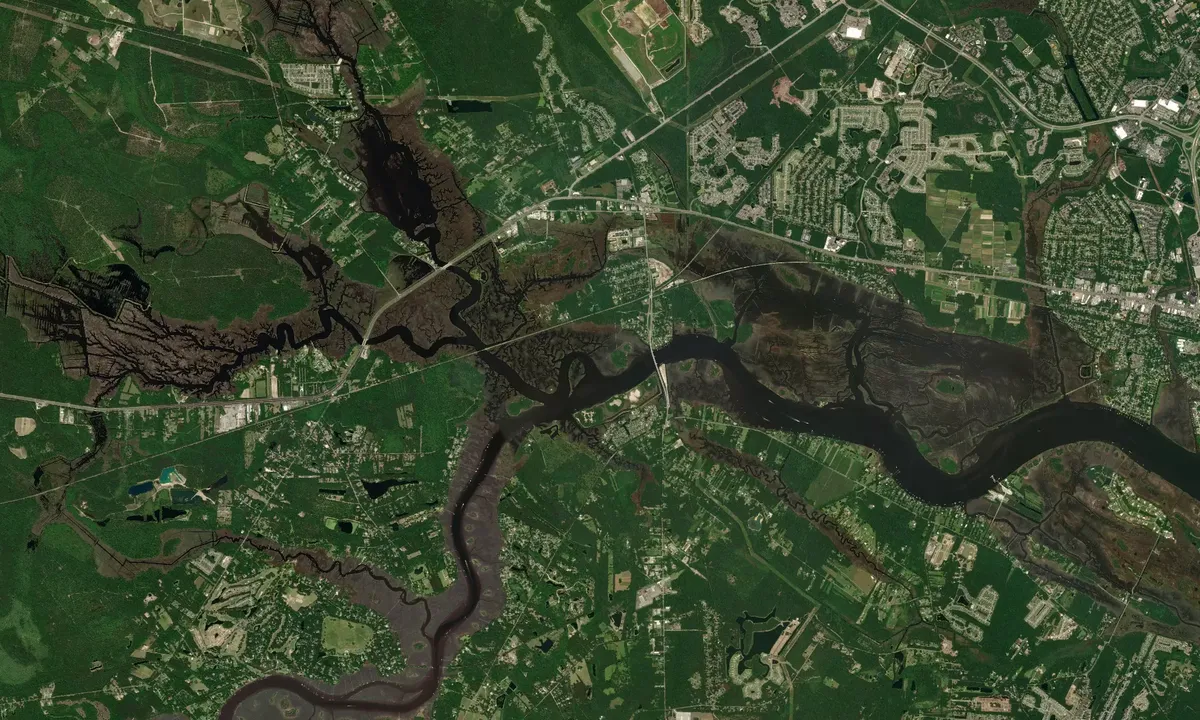 Flyfoto av Johns Island Oxbow