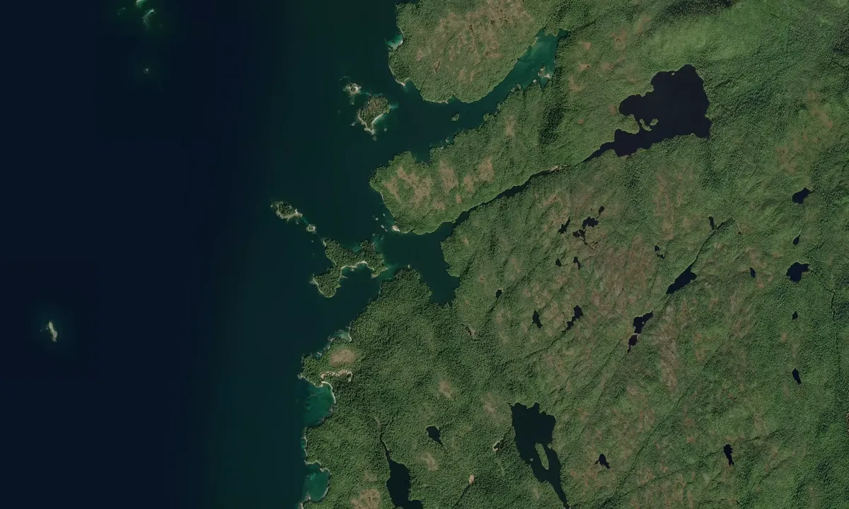 Flyfoto av Kah Shakes Cove