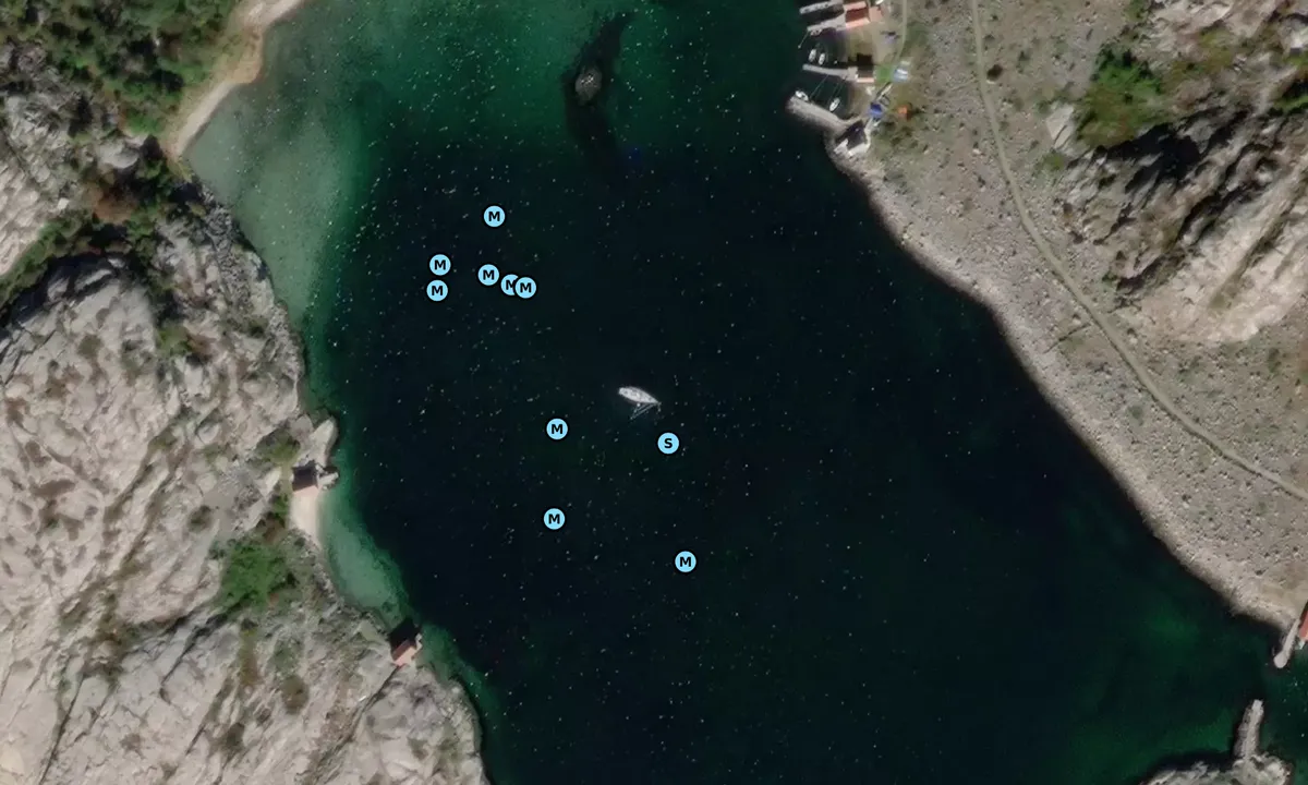 Satelite image of Kalvön Fiskehamn anchorage