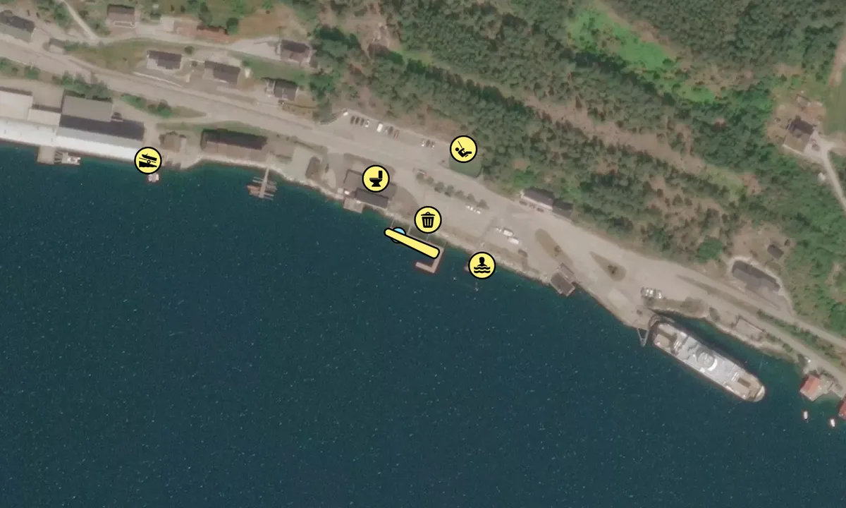 Satelite image of Kaupanger gjestehavn