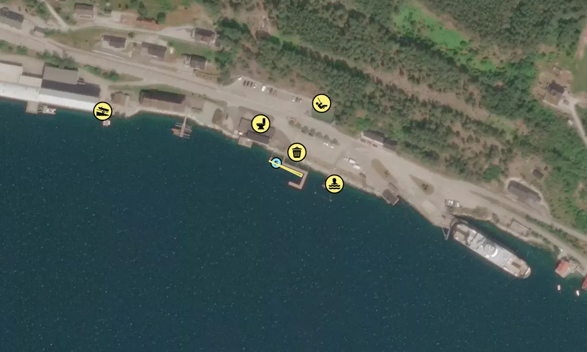 Satelite image of Kaupanger gjestehavn