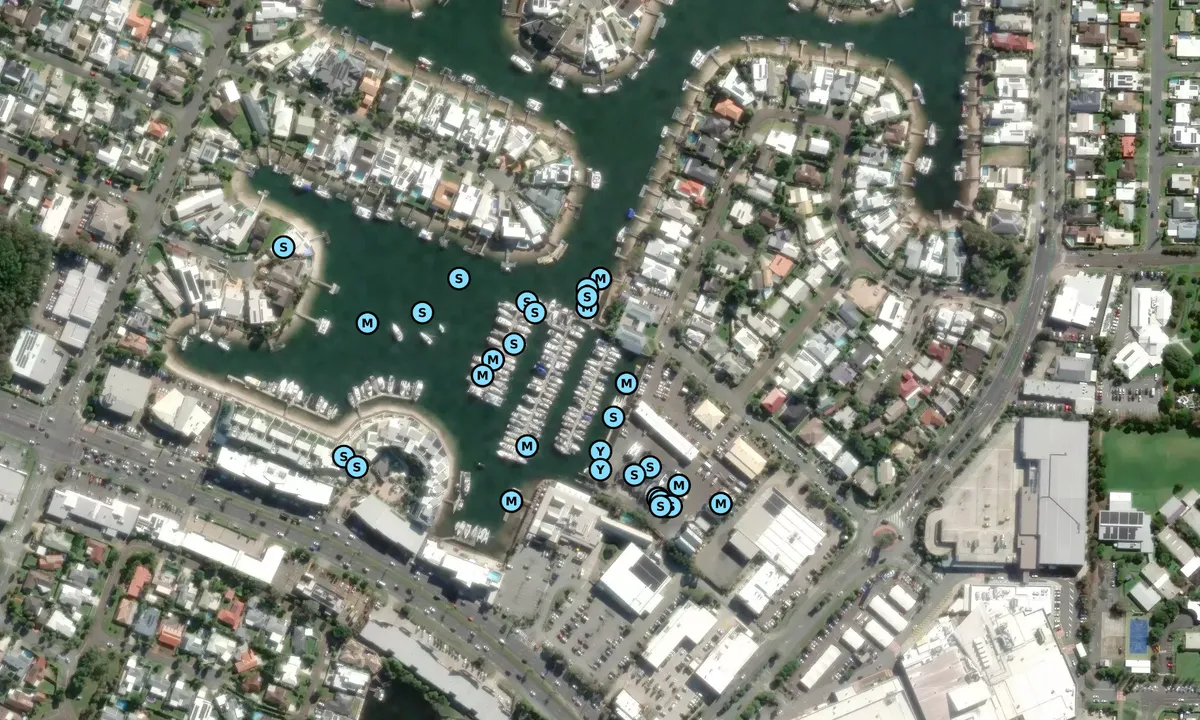 Satelite image of Kawana Waters Marina
