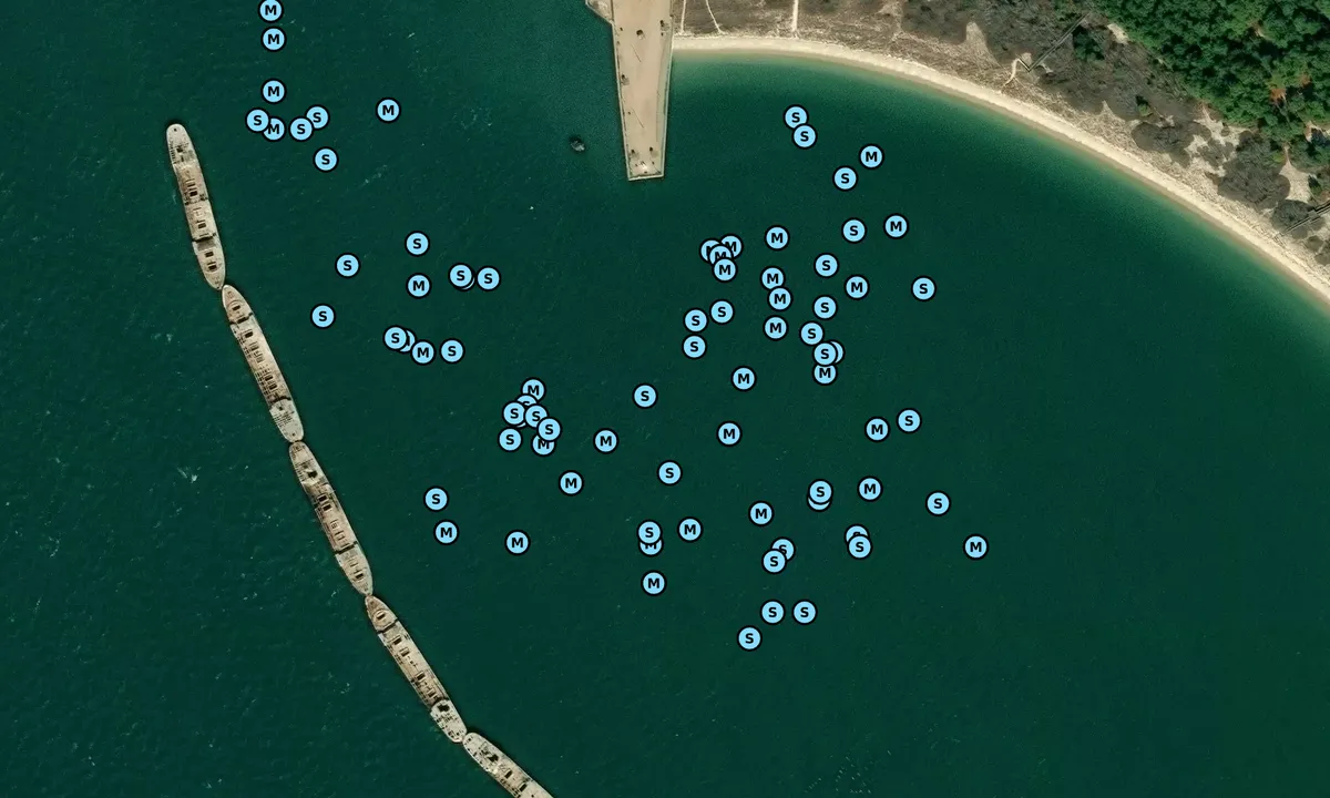 Satelite image of Kiptopeke State Park