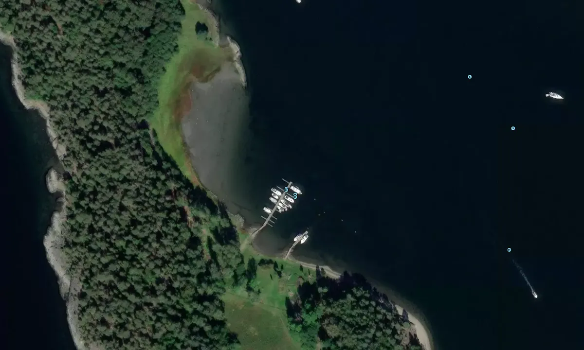 Flyfoto av Kommersøya Øst, Grisebukta (Tømmeret)