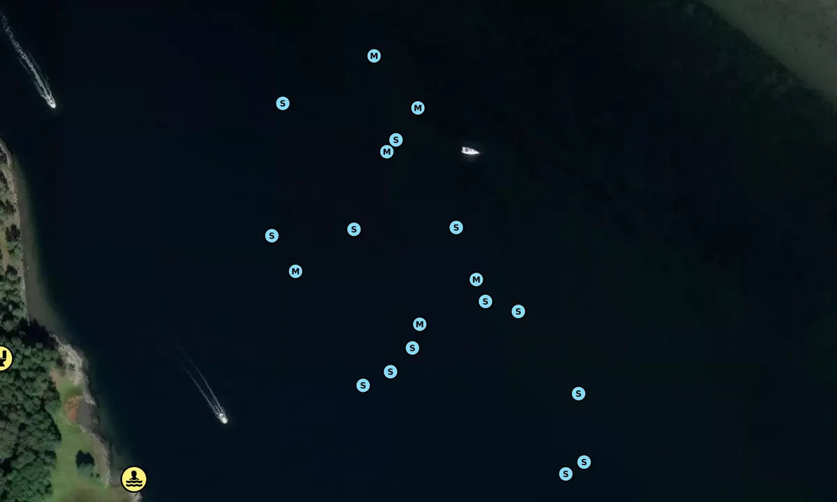 Satelite image of Kommersøya/Sandebukta på svai