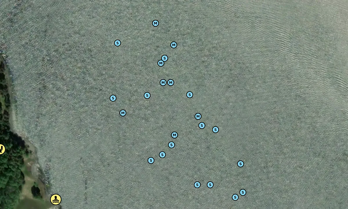 Satelite image of Kommersøya/Sandebukta på svai