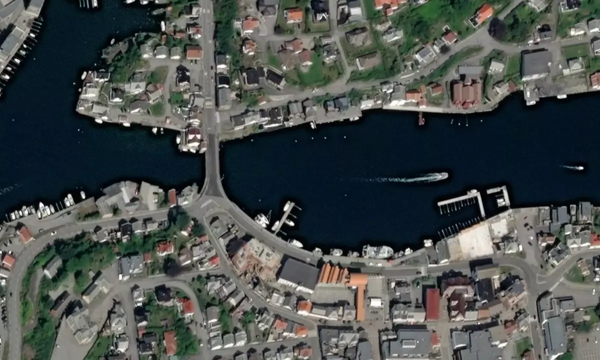 Flyfoto av Kopervik Gjestehavn