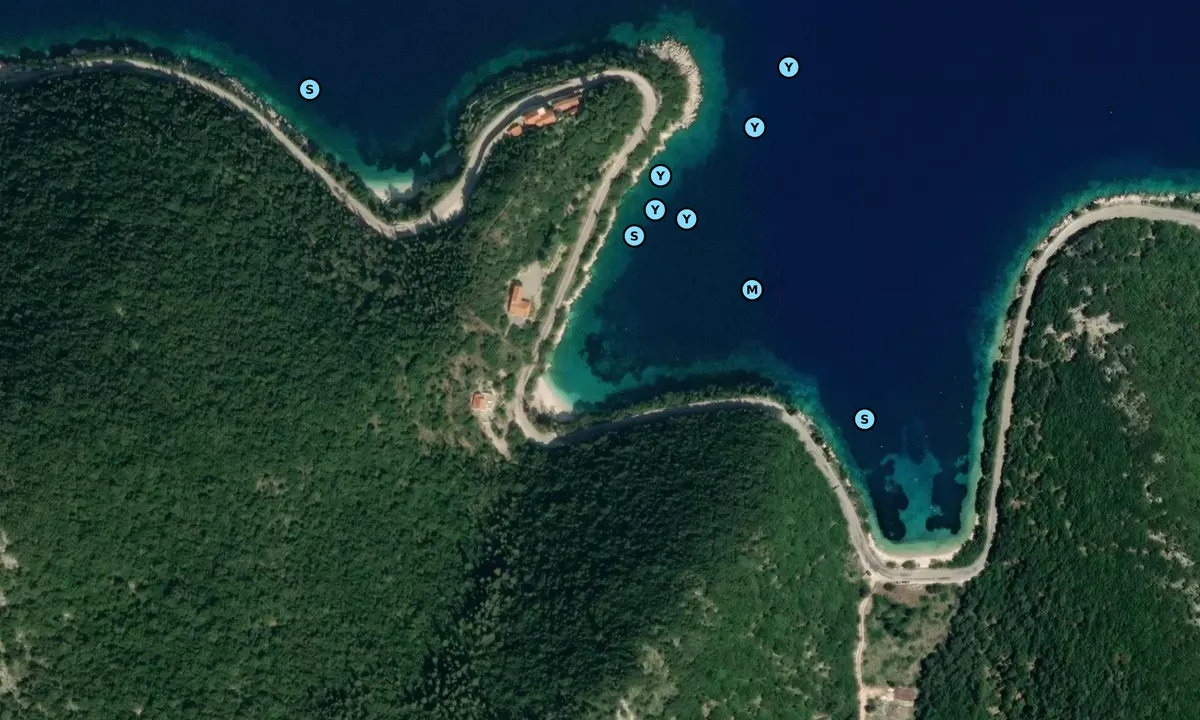 Satelite image of Kourvolia Beach