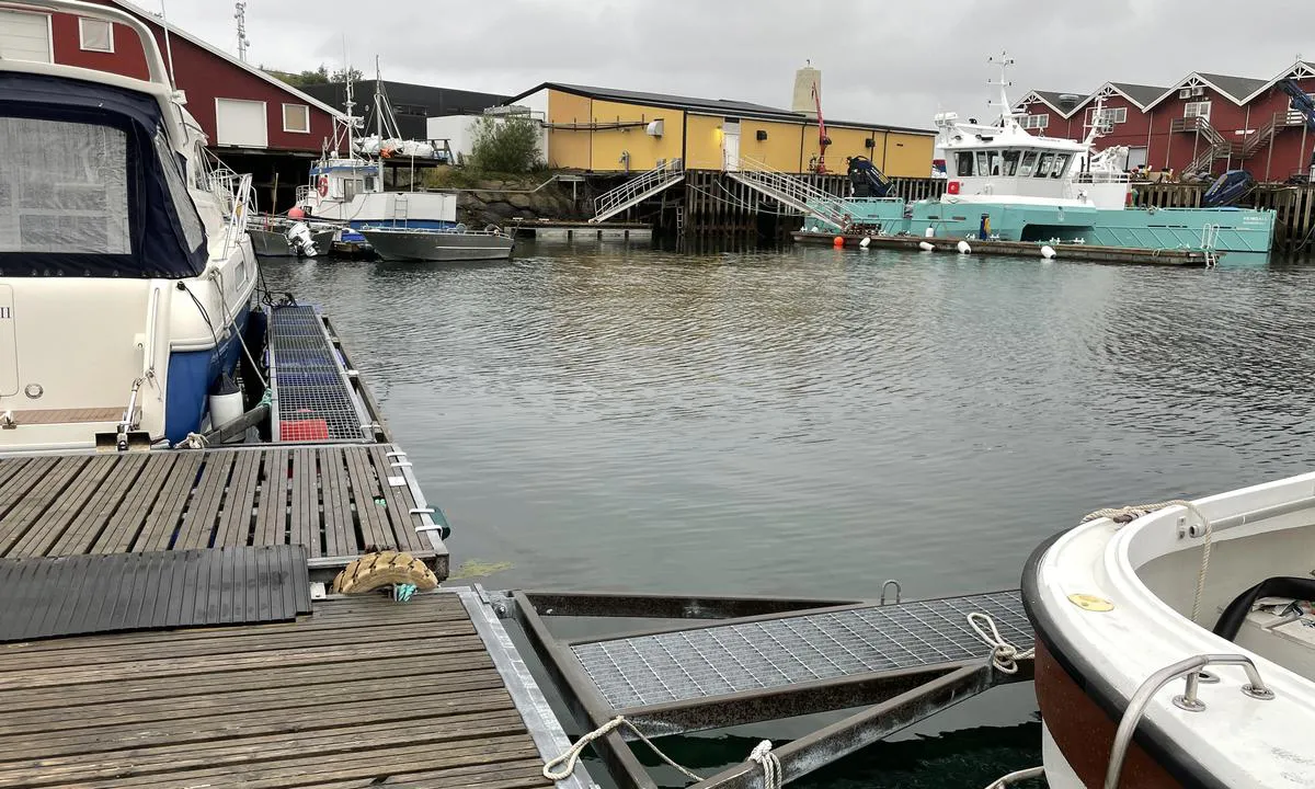 Kvarøy Marina: Longside, utsiden av utrigger rett fram