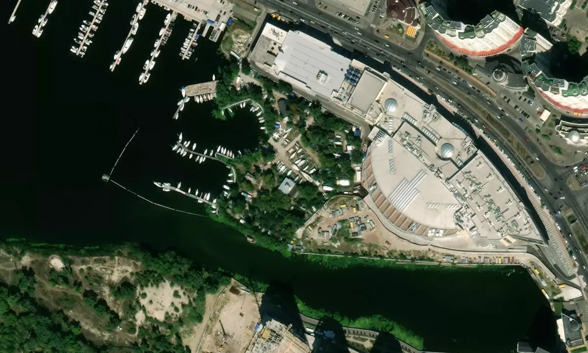 Satelite image of Kyiv Municipal Cruising Yacht Club - Ukraine