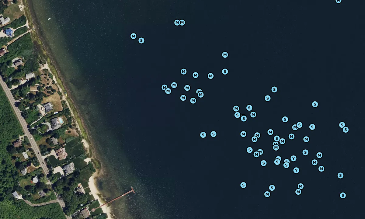 Satelite image of Lake Montauk anchorage - West