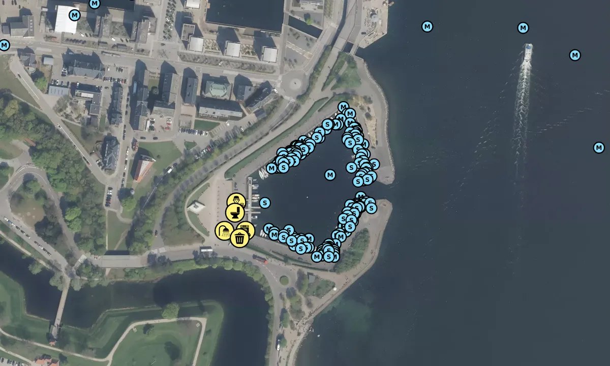 Satelite image of Langelinie Lystbådehavn