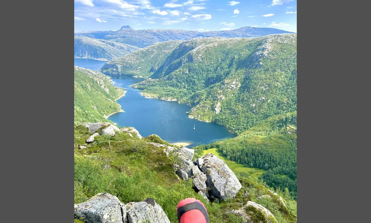 Langkilvågen: Skadvika i Langkilen, Vistenfjorden. Gode ankringsforhold innerst i bukta.