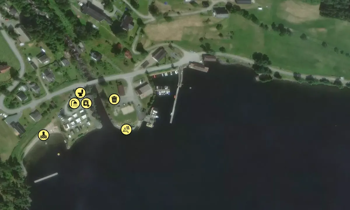 Flyfoto av Lårdal Gjestebrygge