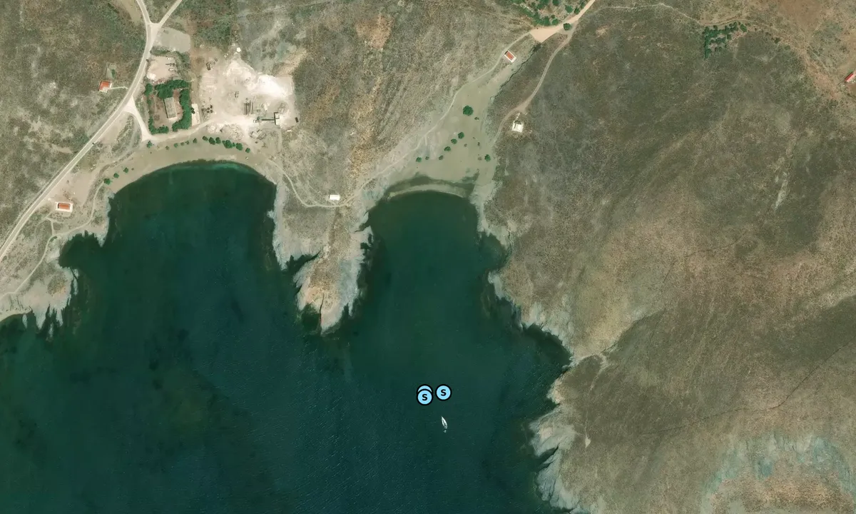 Satelite image of Lazareta Beach