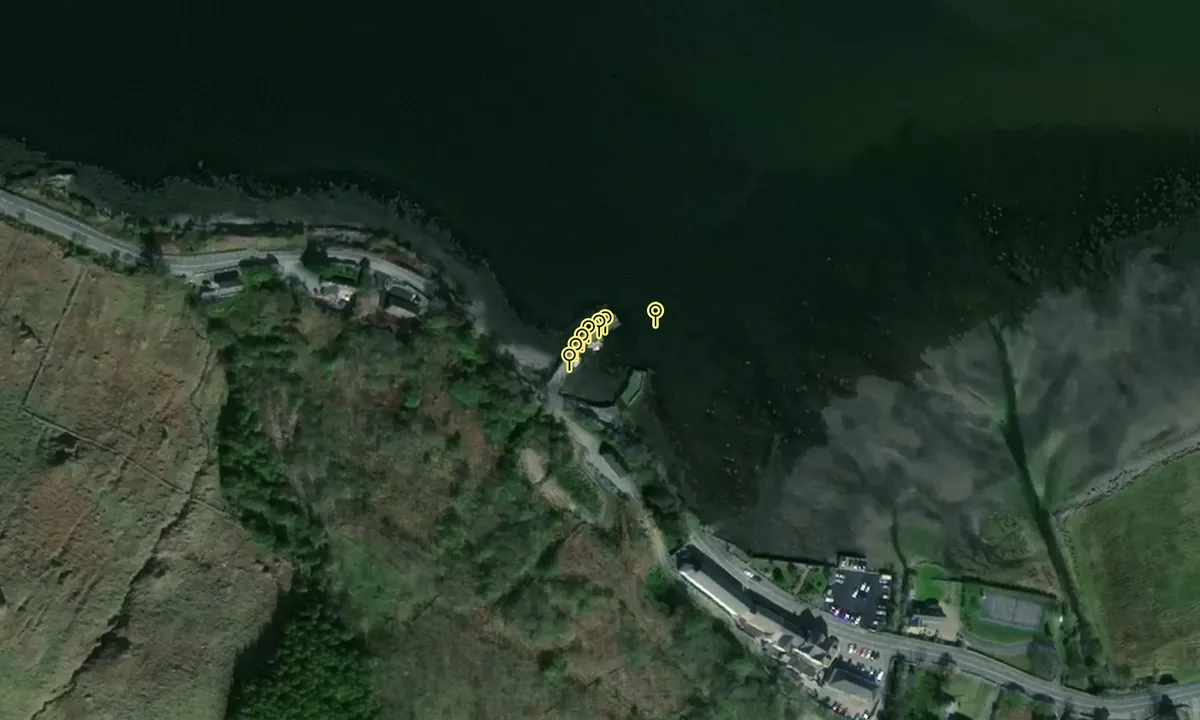 Satelite image of Leenane village quay