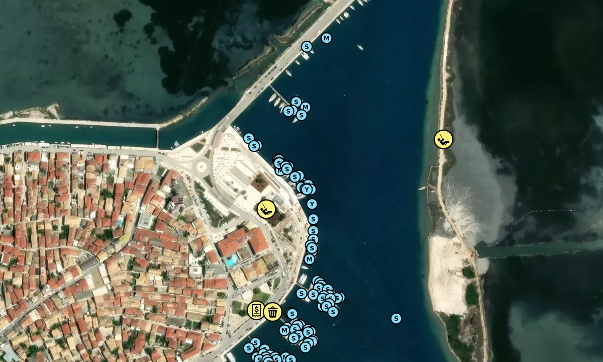 Satelite image of Lefkada Municipal Mooring